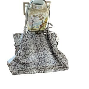 Michael Kors Gray Snake Print Tote